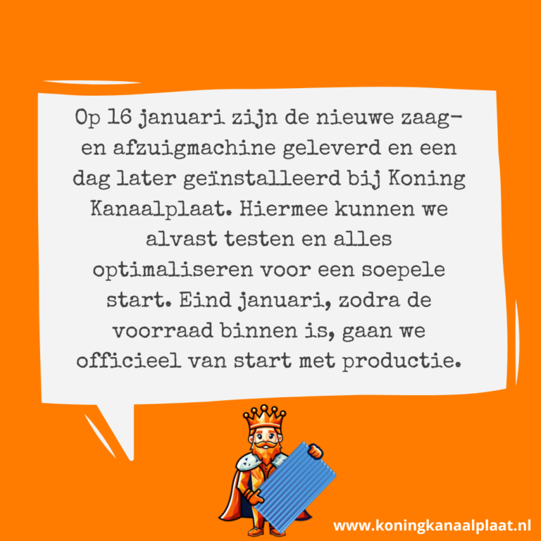 Nieuwe mijlpaal: Installatie van de zaag- en afzuigmachine